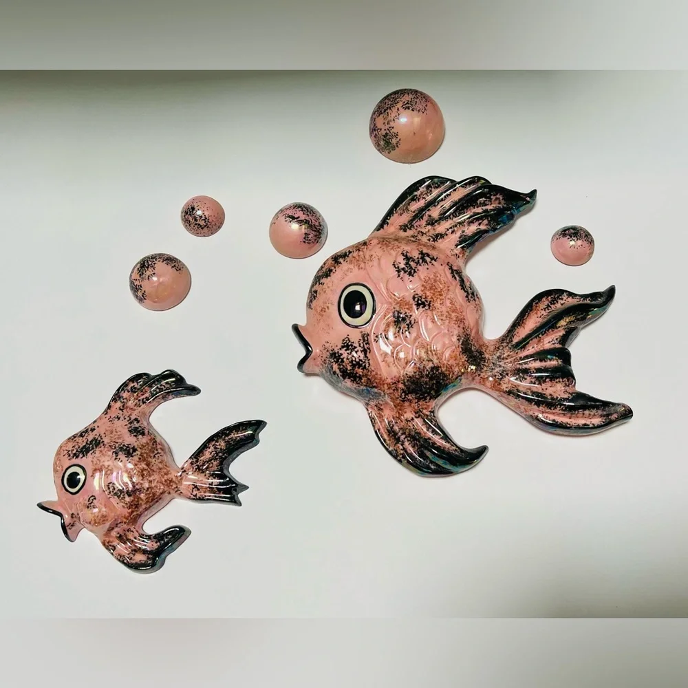 Vintage MCM 7pc irridescent fish set - Picture 1 of 10